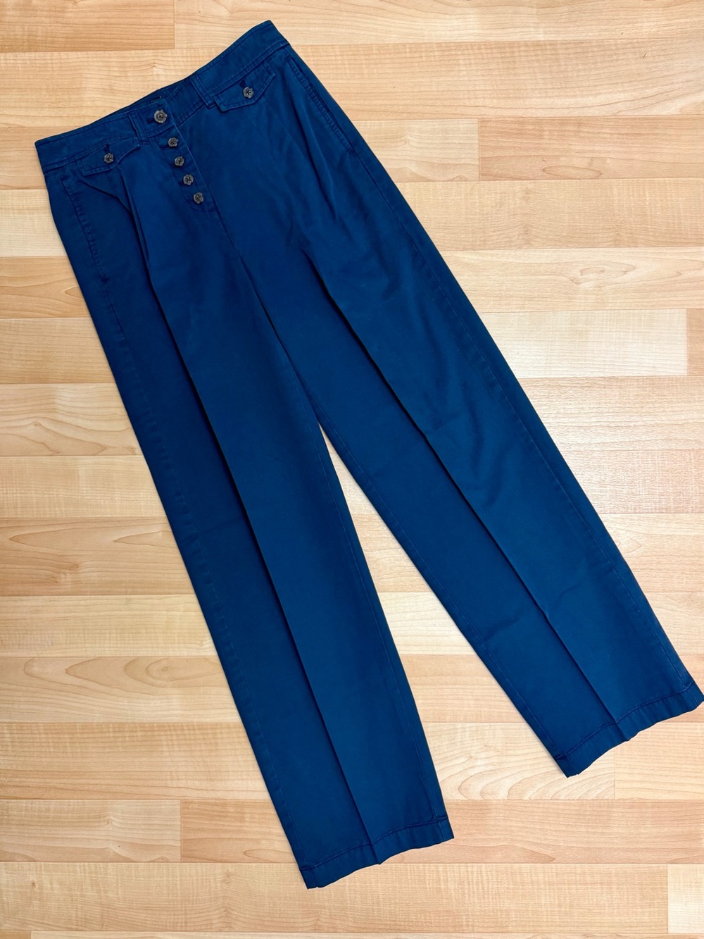J.Crew Navy Chino Trousers Button Fly Women's Size 2